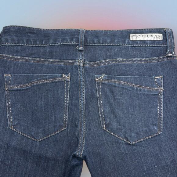 EXPRESS Women’s 2 MID RISE JEAN LEGGING Blue Jeans - Picture 3 of 4